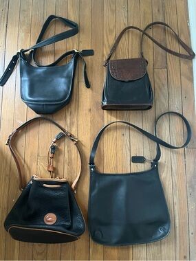 Vintage lot of Coach, Brahmin, & Dooney leather purses